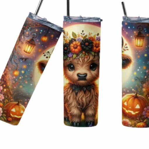 Highland Cow Halloween Tumbler