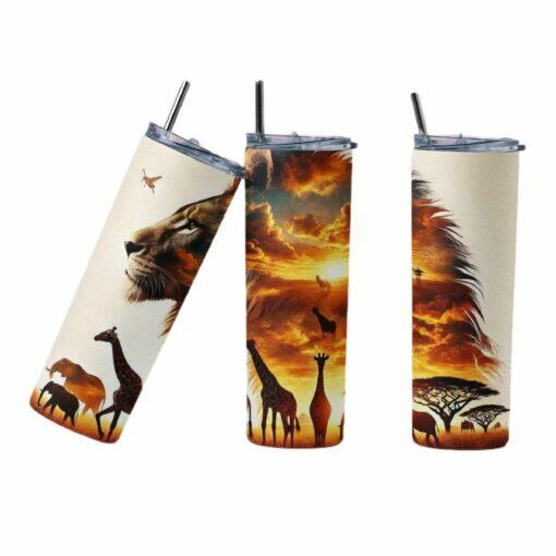 Lion Sunset 20oz Tumbler