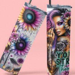 Alternative view of Stronger Quote 20oz Tumbler