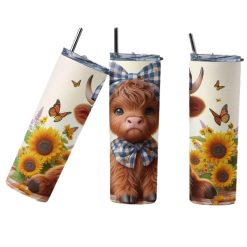 Highland cow Flowers 20oz Tumbler