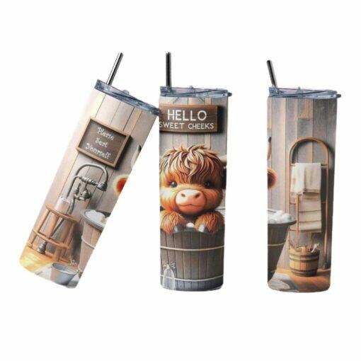 Highland Cow Tub 20oz Tumbler