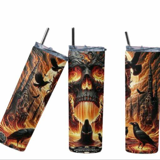 Horror Skull & Crows 20oz Tumbler