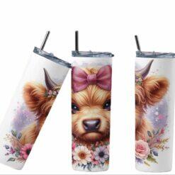 Highland cow Daisy 20oz Tumbler