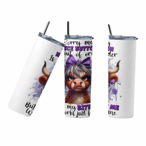 Highland Cow Quote 20oz Tumbler