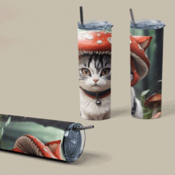 Alternative view of Mushroom Cat 20oz Drinks Tumbler