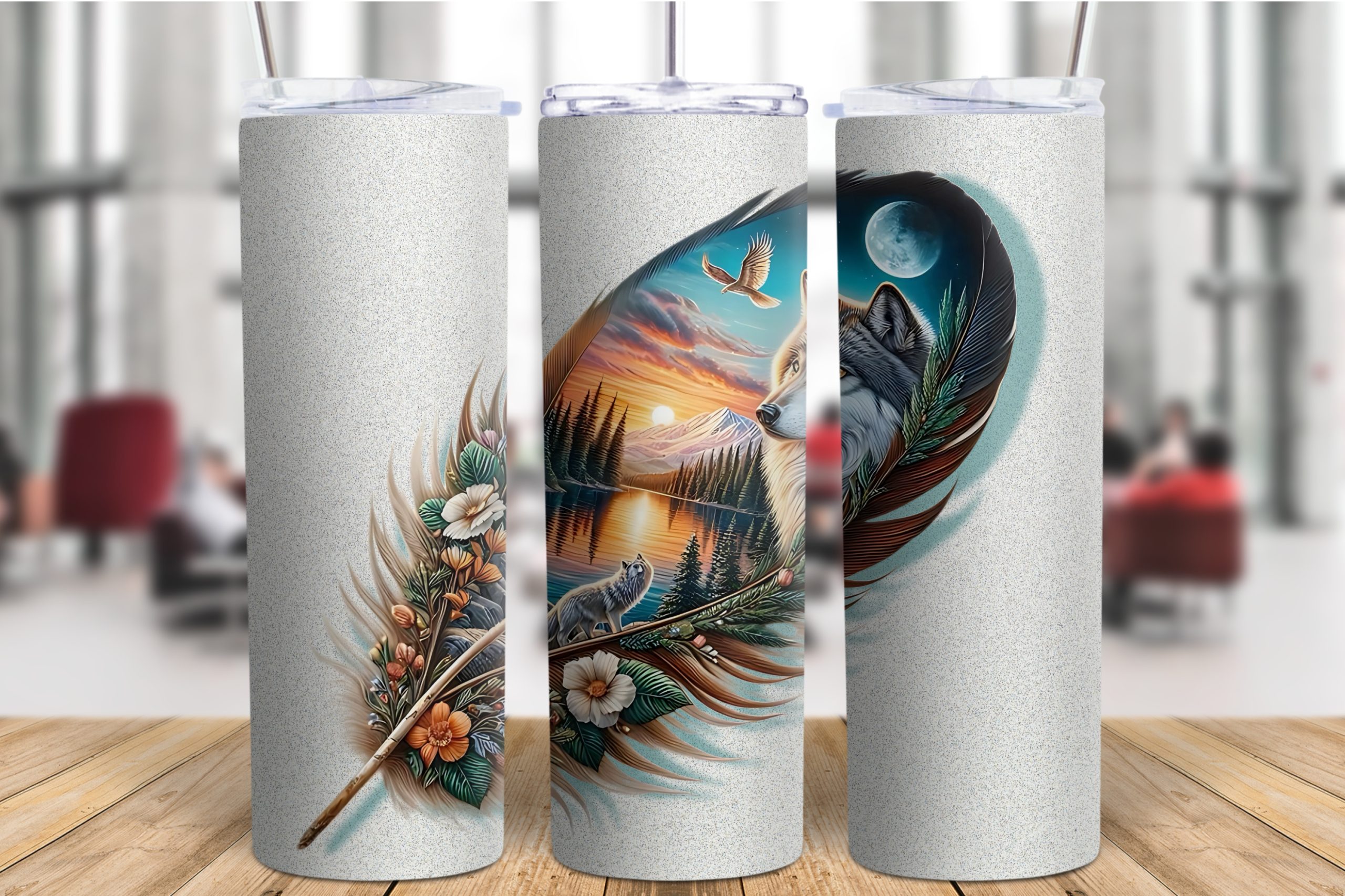 Wolf Feather II 20oz Tumbler - Image 3