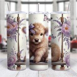 Boho Highland Cow 20oz Tumbler