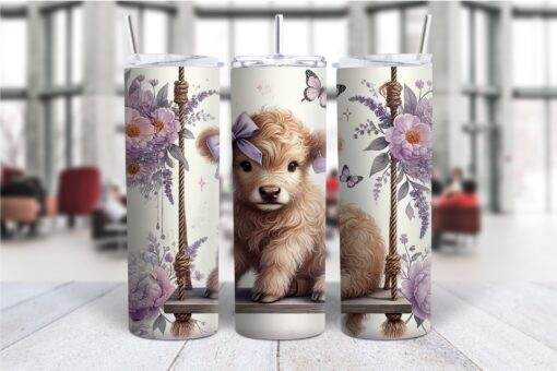 Boho Highland Cow 20oz Tumbler