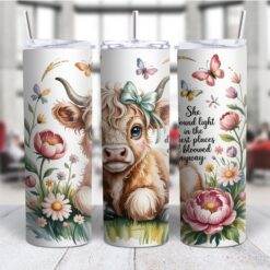 Boho Highland Cow 20oz Tumbler