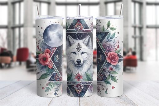 Boho Snow Wolf 20oz Tumbler