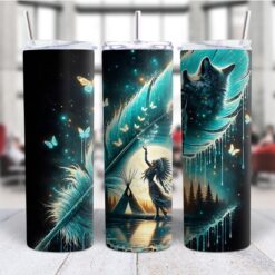 Wolf Feather 20oz Tumbler