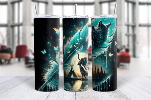 Wolf Feather 20oz Tumbler