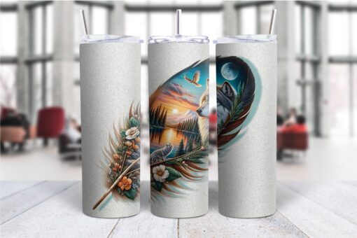 Wolf Feather II 20oz Tumbler