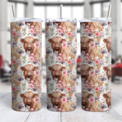 Highland Cow Boho 20oz Tumbler